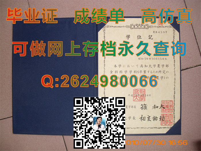 日本高知大学毕业证书文凭学位证外壳内页模版实拍|日本大学学位记图片|留信网认证申请流程）