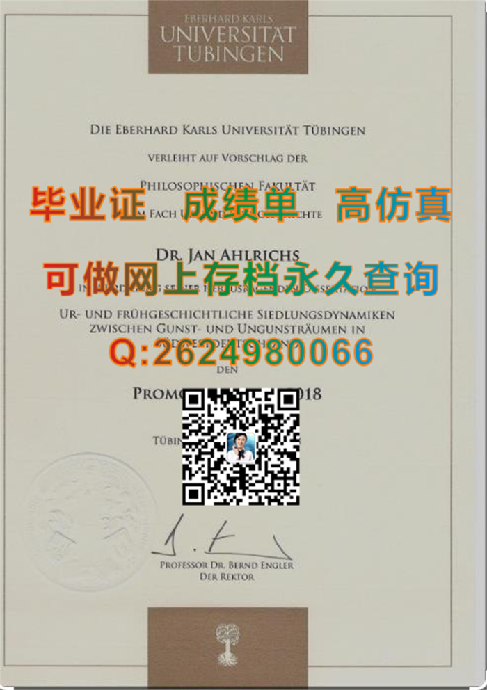 德国图宾根大学毕业证样本|Eberhard-Karls-Universitaet Tuebingen文凭|Tuebingen U成绩单|国外证书制作）