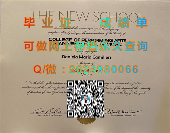 美国新学院毕业证、文凭、成绩单、学位证书代办|The New School diploma|留信网认证、留才认证永久查询）